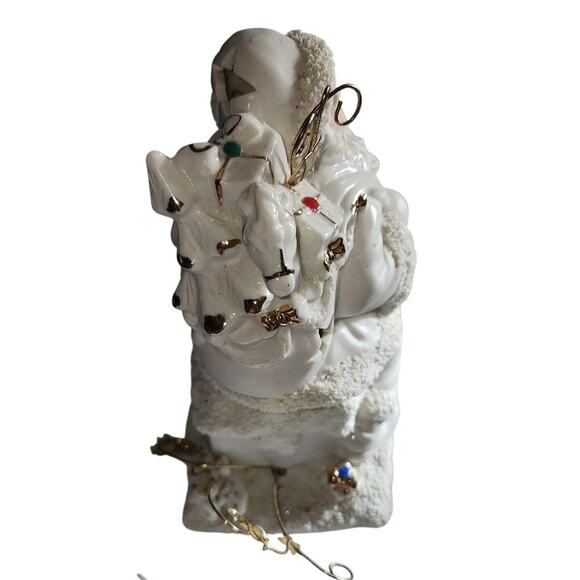 International Bazaar Santa Claus Night Light Christmas Porcelain Gold Accents - Picture 6 of 8